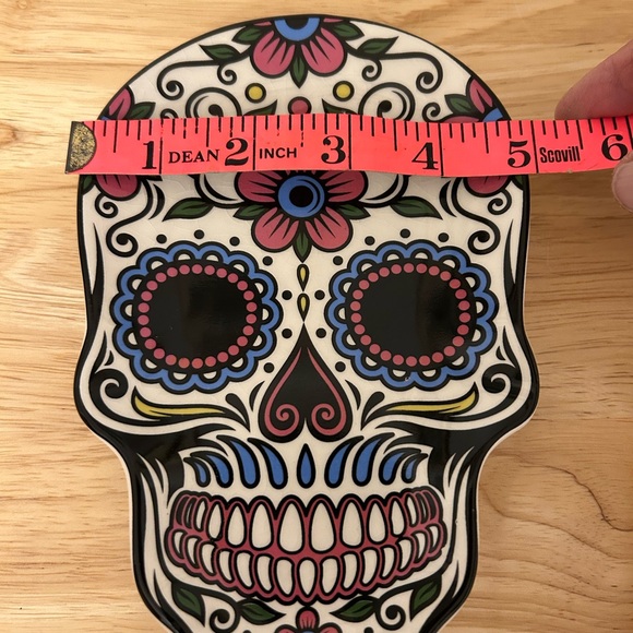 Sugar Skull Trinket Dish Spirit Halloween “out of stock” 7” - Picture 5 of 6